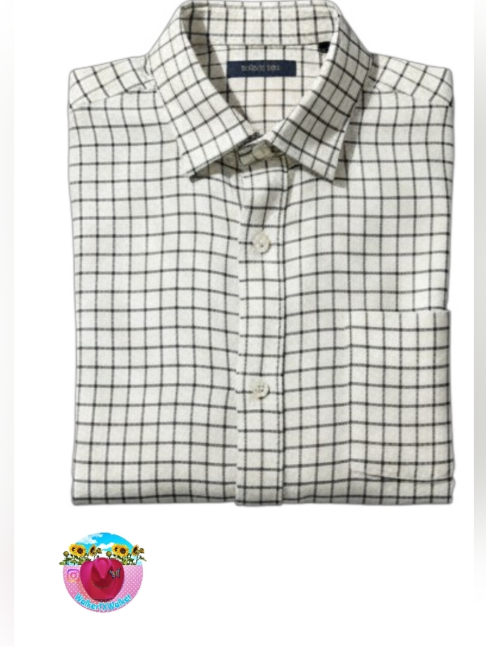 J.Crew Cream Heritage Plaid Men's Shirt -Cream & Burgundy- Classic Cut- XL EUC